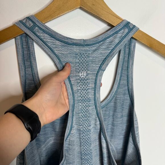 Lululemon Swiftly Tech Racerback Tank Top Heathered Desert Teal Size 12 - Picture 4 of 5